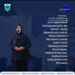 Direktur PERUMDAM PROGRAMKAN 1.MENINGKATKAN PELAYANAN 2.PENDAPATAN 3.KESEJAHTRAAN